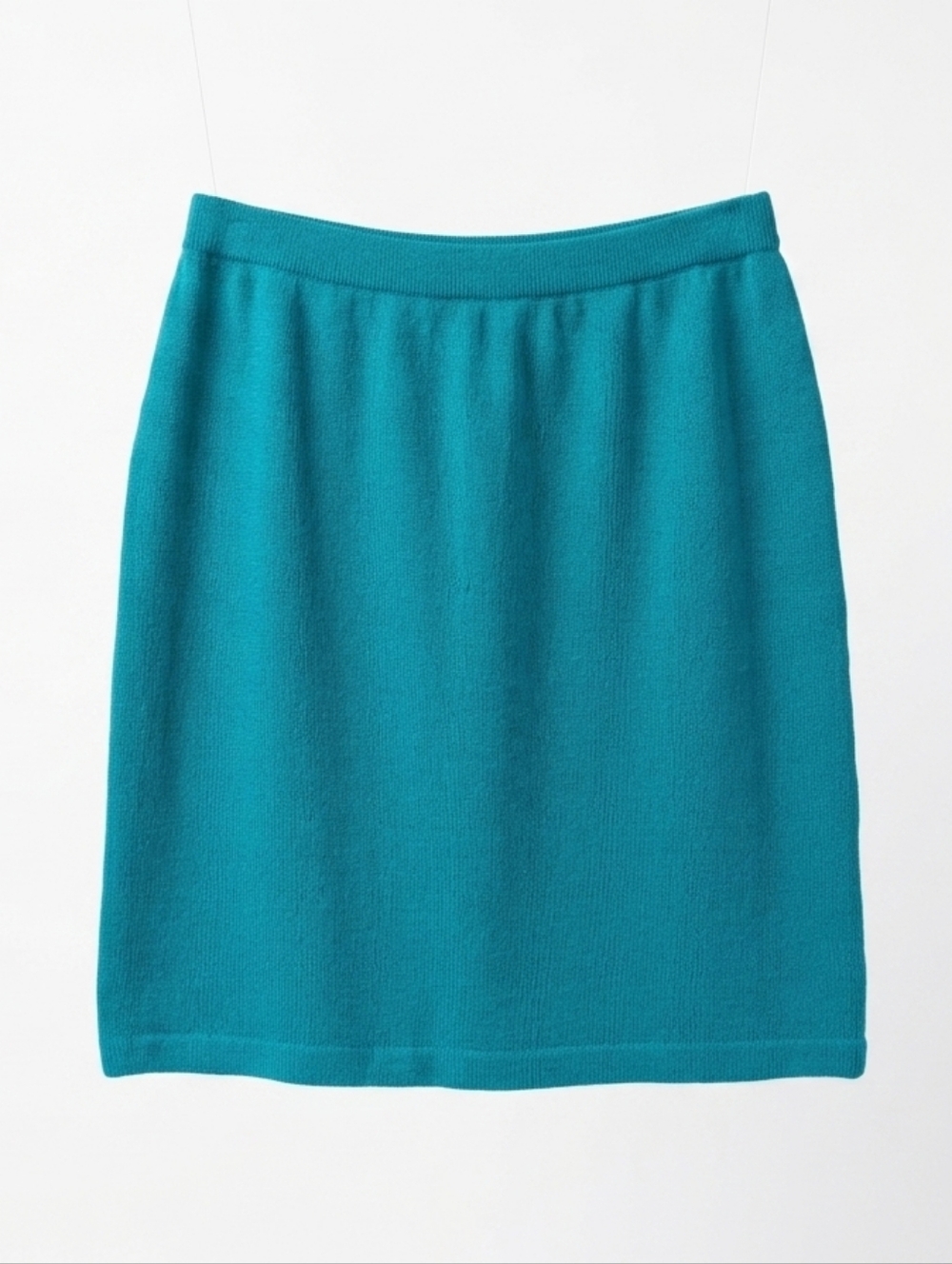 Vintage St. John Collection Marie Gray Teal Blue Santana Knit Pencil Skirt - Picture 2 of 8